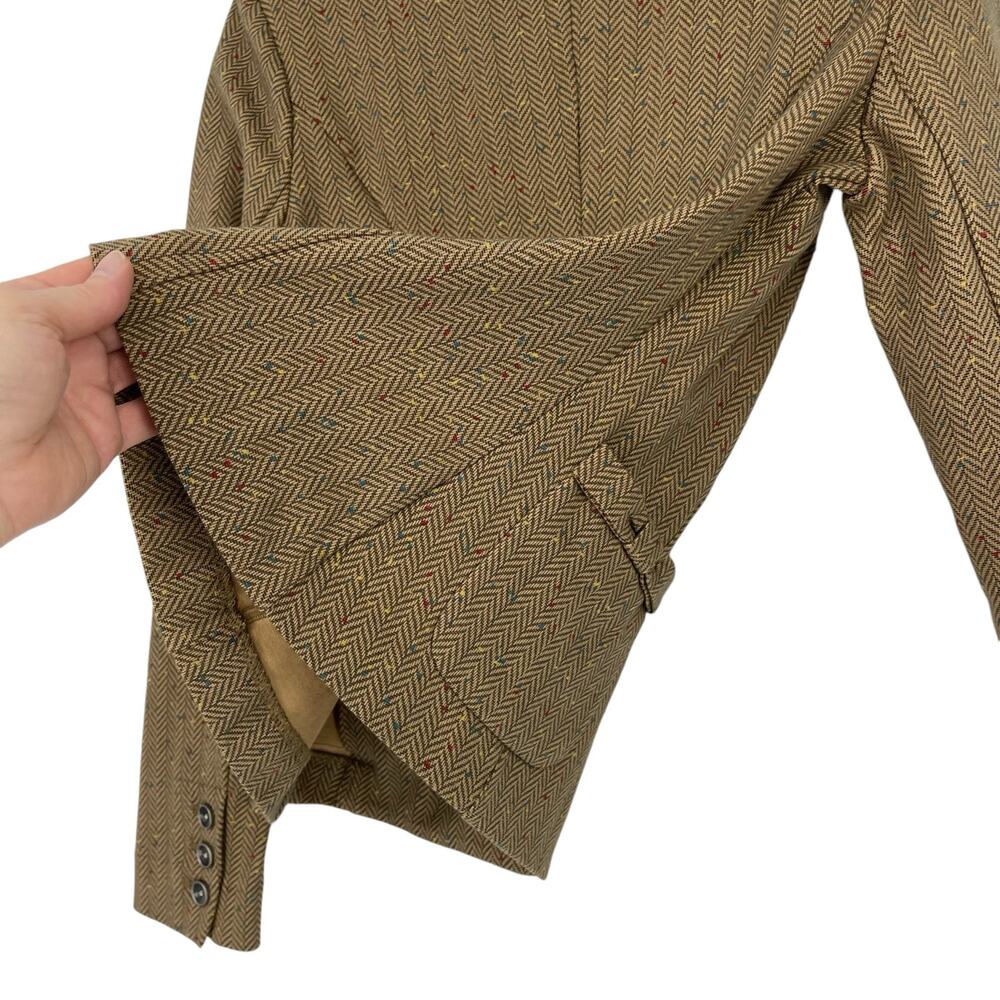 Cabi Tan Striped Herringbone Blazer Sz XSmall Bow Pockets Quiet Luxury Preppy - Picture 13 of 16